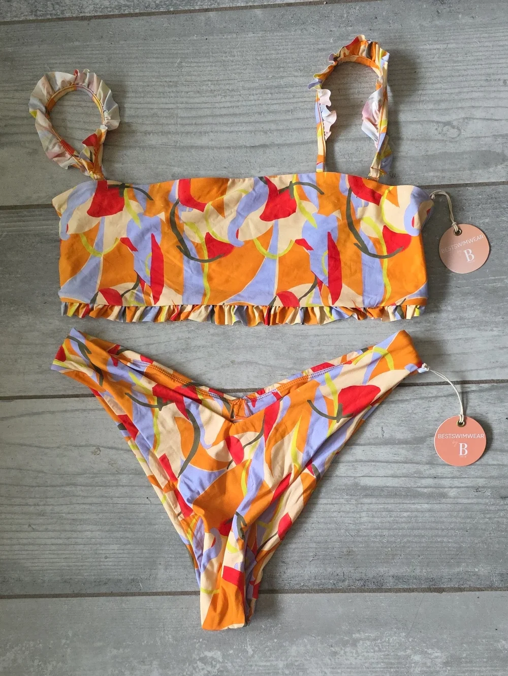 🌺 NWT B Swim Valencia Bikini Set | Barbados Bandeau + Valencia V Bottom | $164